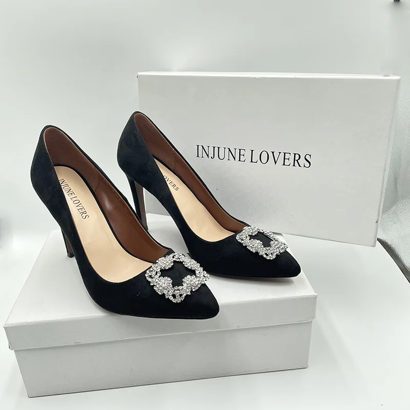INJUNE LOVERS 2021 Autumn and Winter New Style Shiny Crystal Diamond Square Buckle Fashion Comfortable Pointed Wedding Shoes
INJUNE LOVERS 2021 Autumn and Winter New Style Shiny Crystal Diamond Square Buckle Fashion Comfortable Pointed Wedding Shoes