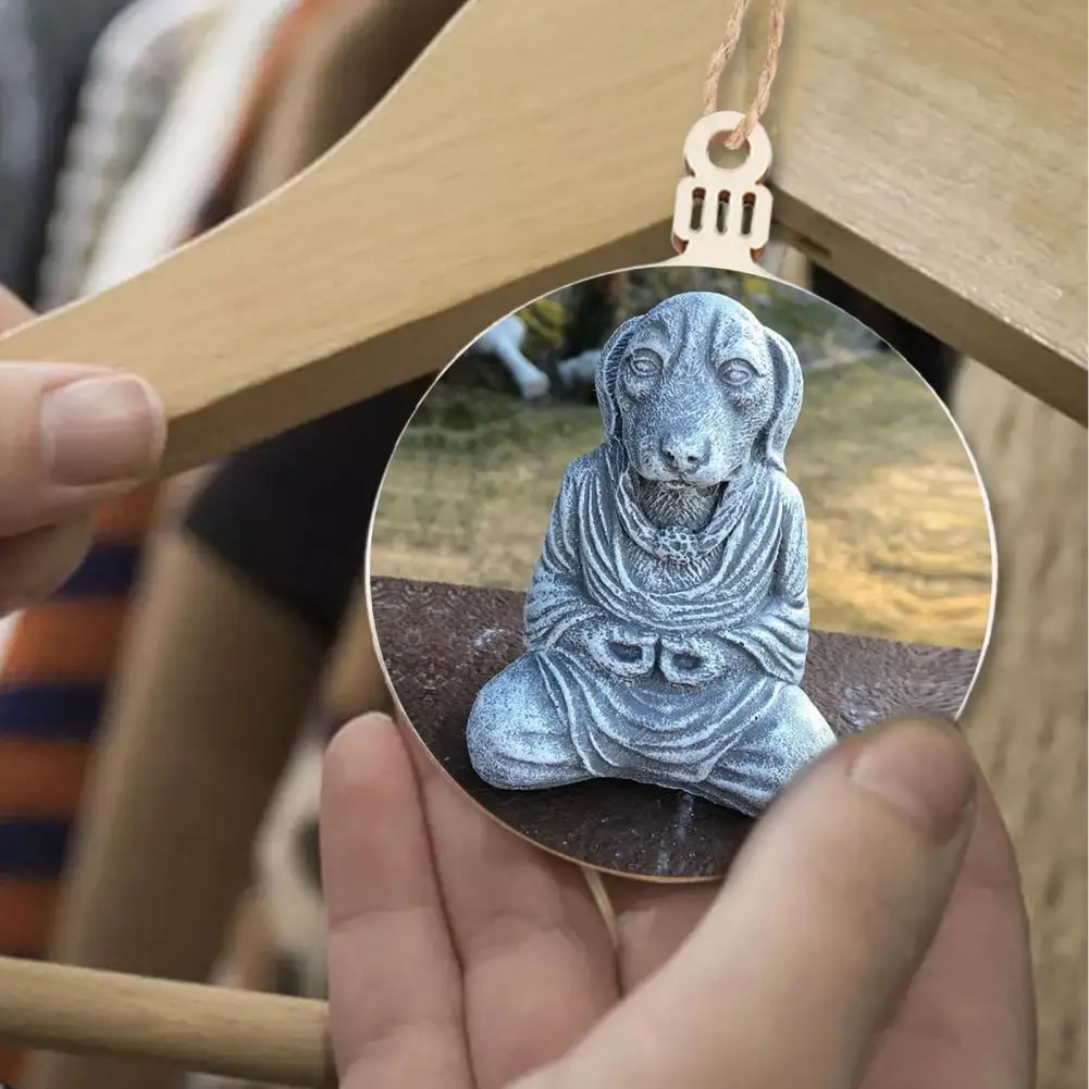 

40% Hot Sales!!! Pendant Dog Statue Pattern Door Decor Wood Keychain Hanging Tag for Car