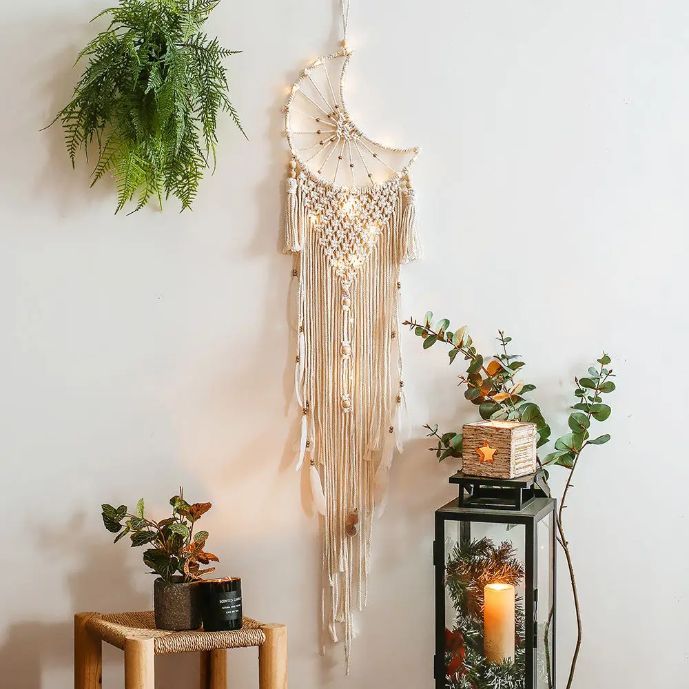Moon Macrame Tapestry Macrame Wall Hanging Bohemian Aesthetic Room Decor Handmade Woven Decoration for Kids Room Home Wedding
Moon Macrame Tapestry Macrame Wall Hanging Bohemian Aesthetic Room Decor Handmade Woven Decoration for Kids Room Home Wedding