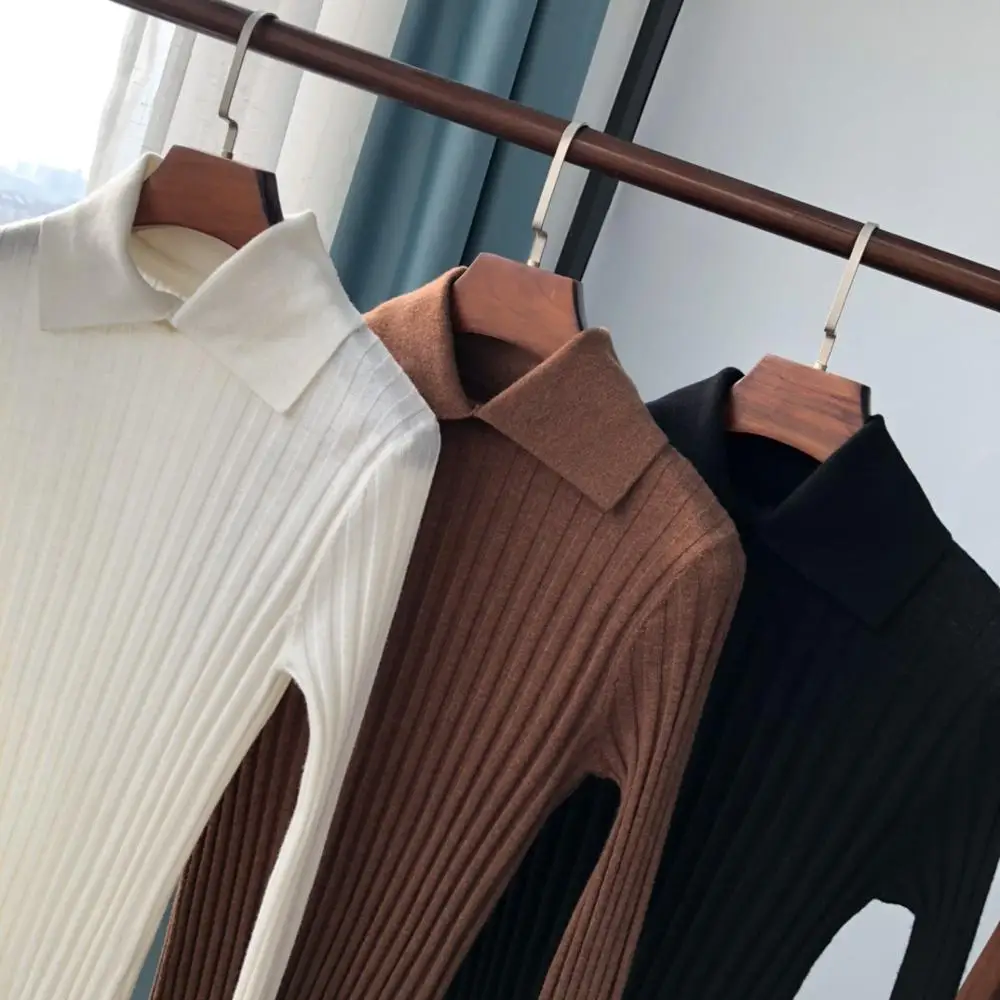 100% wool women sweater Three Colors Long Sleeve Turn-down Collar simple casual slim lady pullover sweater tops
100% wool women sweater Three Colors Long Sleeve Turn-down Collar simple casual slim lady pullover sweater tops