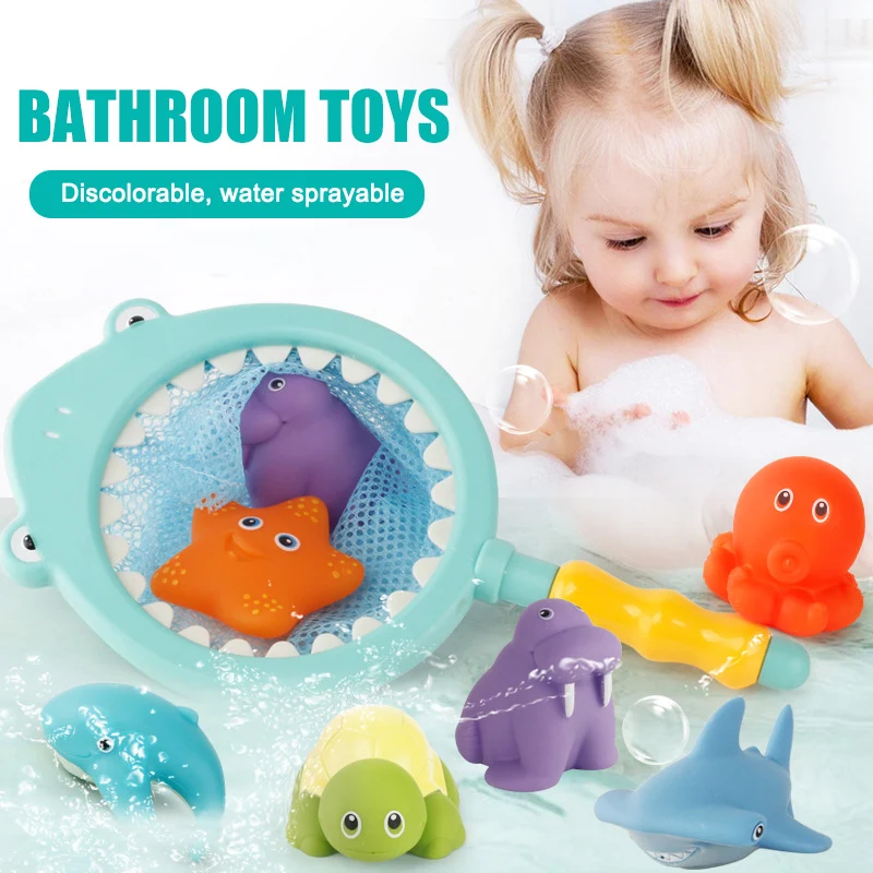 Bath Toy Fishing Floating Squirts Toy and Water Fish Net Bathtub Bathroom Pool Bath AN88
Bath Toy Fishing Floating Squirts Toy and Water Fish Net Bathtub Bathroom Pool Bath AN88