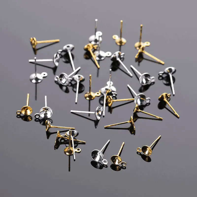 20 шт., пусеты для сережек-гвоздиков в виде подстаканника 
20 шт., пусеты для сережек-гвоздиков в виде подстаканника