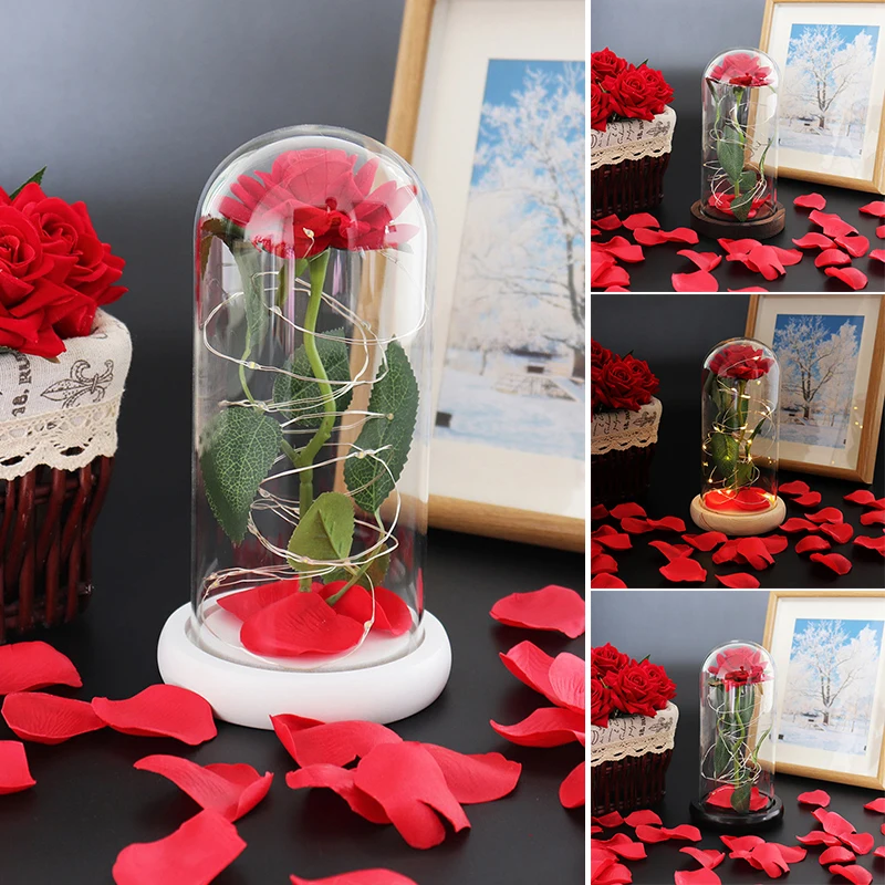 Colorful Artificial Red Rose Led Lights In Glass Dome For Valentine's Day Anniversary And Birthday Party Decoration Декор
Colorful Artificial Red Rose Led Lights In Glass Dome For Valentine's Day Anniversary And Birthday Party Decoration Декор