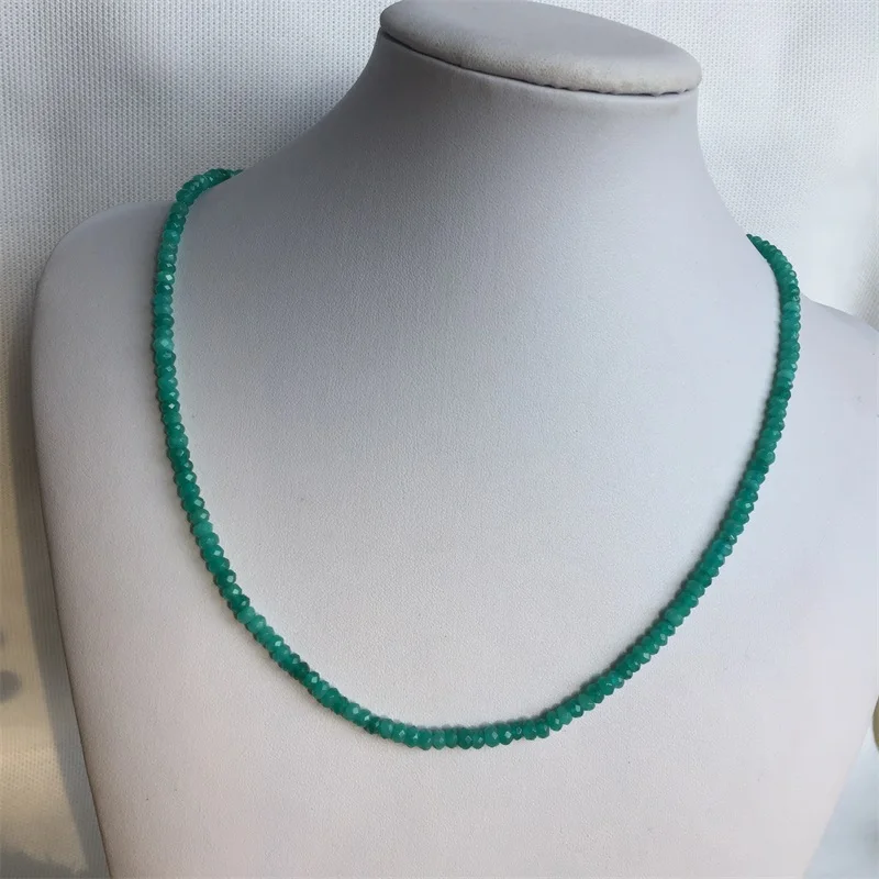 Классическое винтажное ожерелье из бисера амазонита ограненное 3*4 мм ювелирное