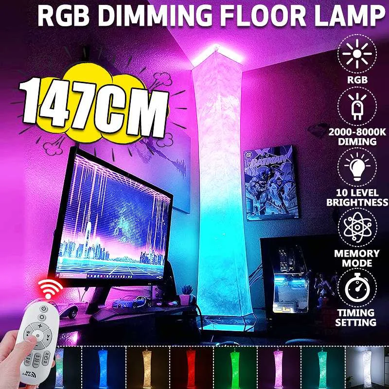 147cm RGB Floor Lamp Atmosphere Light Standing Corner LED Bar Light Remote Control Living Room Floor Lamps for Bedroom
147cm RGB Floor Lamp Atmosphere Light Standing Corner LED Bar Light Remote Control Living Room Floor Lamps for Bedroom