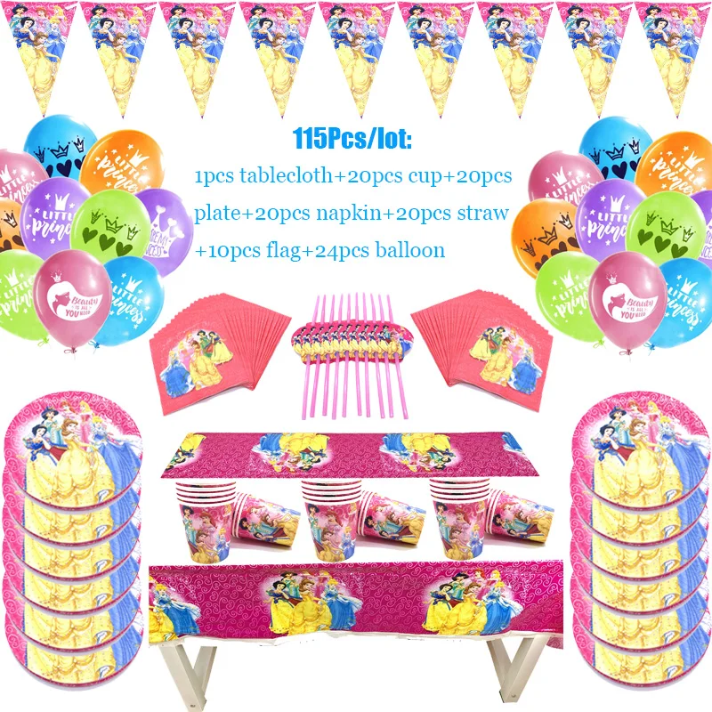 Disney Six Princess Theme Design 115 шт./партия одноразовые наборы посуды для девочек день рождения
Disney Six Princess Theme Design 115 шт./партия одноразовые наборы посуды для девочек день рождения