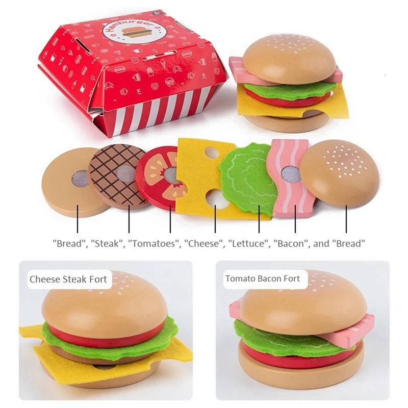 2 Set Kids Wooden Pretend Toys: 1 Set Fast Food Role Play Toys with Box & 1 Pcs Simulation Supermarket Trolley
2 Set Kids Wooden Pretend Toys: 1 Set Fast Food Role Play Toys with Box & 1 Pcs Simulation Supermarket Trolley