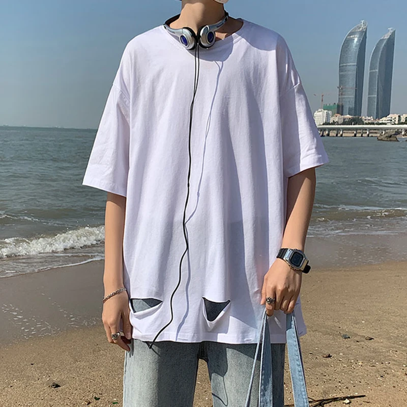 Ripped Hole Soft Thin Breathable Cool Fashion Men T Shirt Summer Short Sleeve O Neck Hip Hop Top 2022 New Creative Punk Chothing
Ripped Hole Soft Thin Breathable Cool Fashion Men T Shirt Summer Short Sleeve O Neck Hip Hop Top 2022 New Creative Punk Chothing