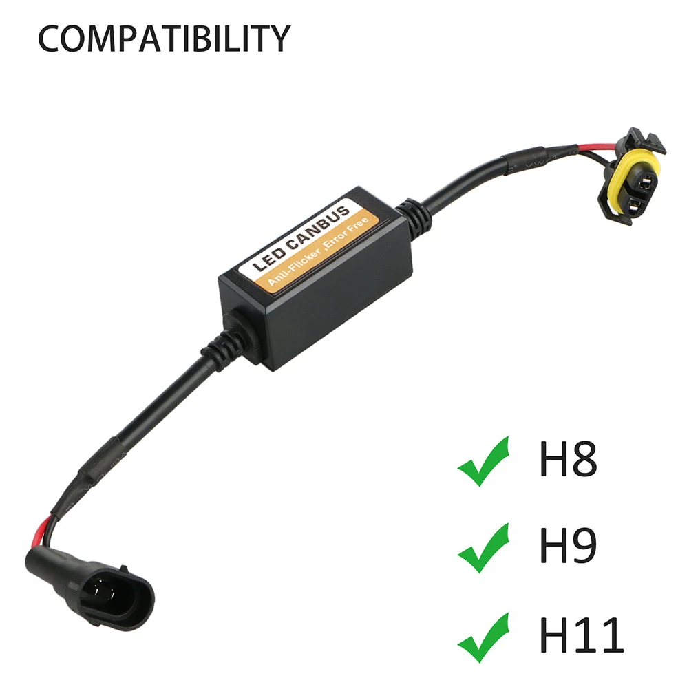 2Pcs H8/H11 LED Headlight Decoder Adapter Canbus DC9-36V Anti-Flicker Harness Bulbs Resistor Decoder Warning Error Canceller
2Pcs H8/H11 LED Headlight Decoder Adapter Canbus DC9-36V Anti-Flicker Harness Bulbs Resistor Decoder Warning Error Canceller