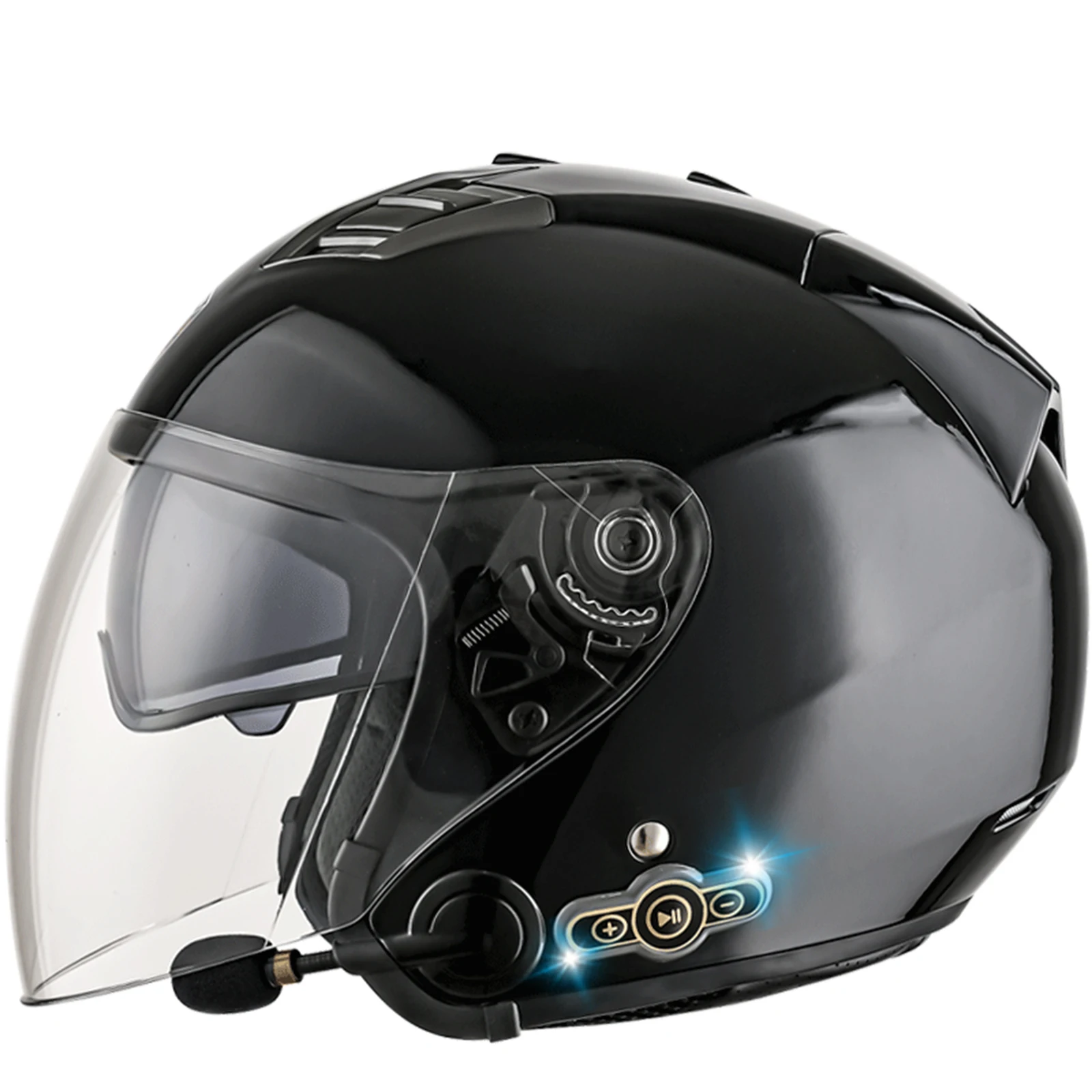 Unified open 3 / 4 intelligent motorcycle helmet with Bluetooth headset and detachable lining
Unified open 3 / 4 intelligent motorcycle helmet with Bluetooth headset and detachable lining