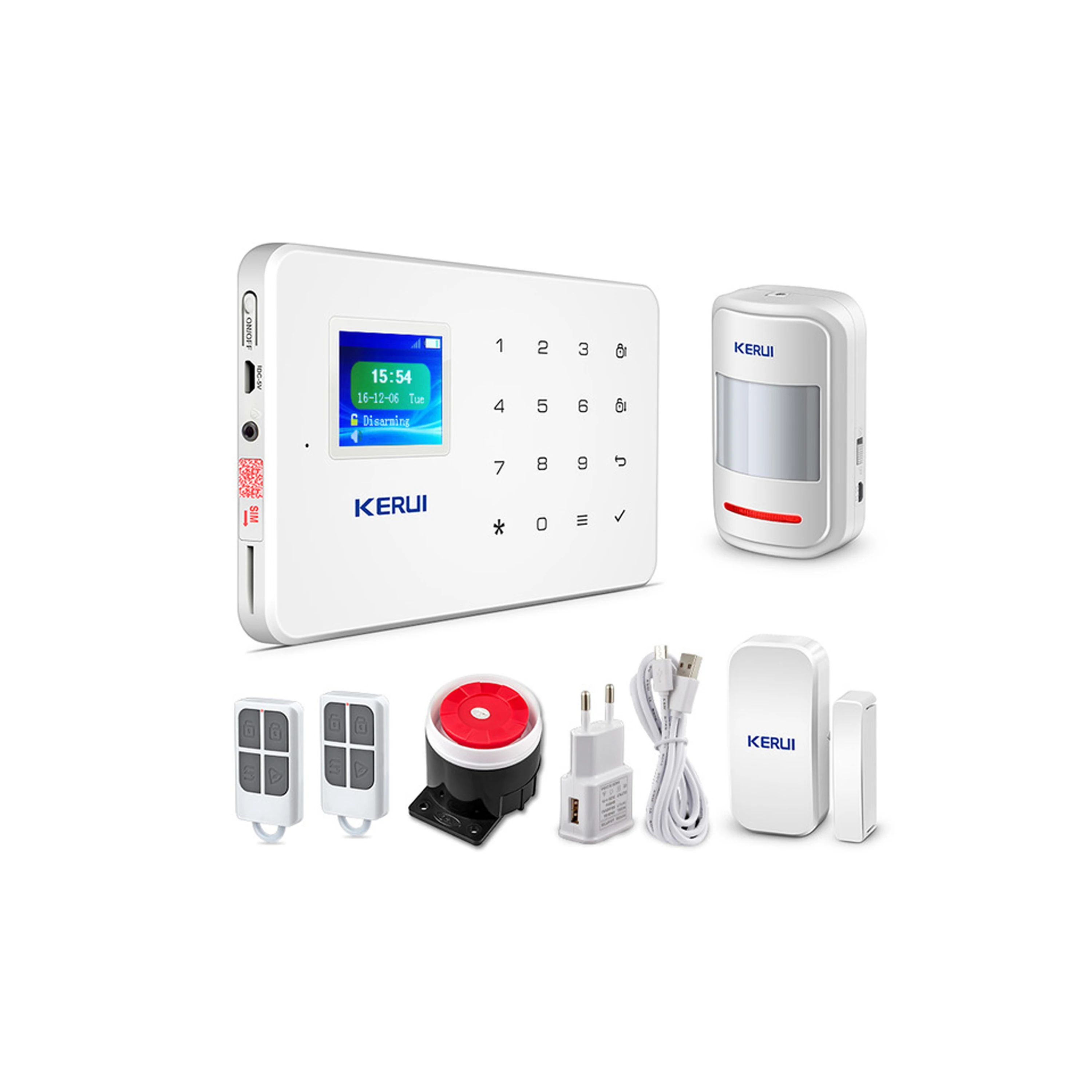 

KERUI G18 GSM Home Alarm systems Solar Siren Indoor Camera WIFI Smoke Detector Gas Leak Detector Burglar Alarm Kit
