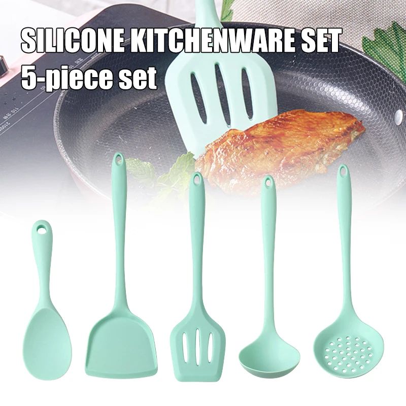 Silicone Spatula Set 5 Pieces Heat Resistant Kitchen Utensils for Baking Cooking Non Stick with Hanging Hole REME889
Silicone Spatula Set 5 Pieces Heat Resistant Kitchen Utensils for Baking Cooking Non Stick with Hanging Hole REME889