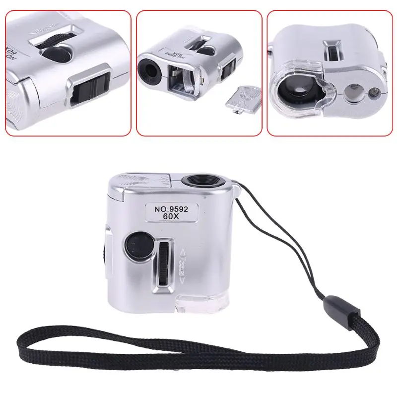 60X Microscope Illuminated Magnifier Glass Jeweler Loupe Lens With LED UV Light
60X Microscope Illuminated Magnifier Glass Jeweler Loupe Lens With LED UV Light