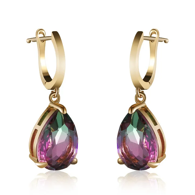 14K Gold Plated Brass Metal Colorful Faceted Crystal Stone Teardrop Huggie Earrings for Women Unique Fashion Marquise Jewelry
14K Gold Plated Brass Metal Colorful Faceted Crystal Stone Teardrop Huggie Earrings for Women Unique Fashion Marquise Jewelry