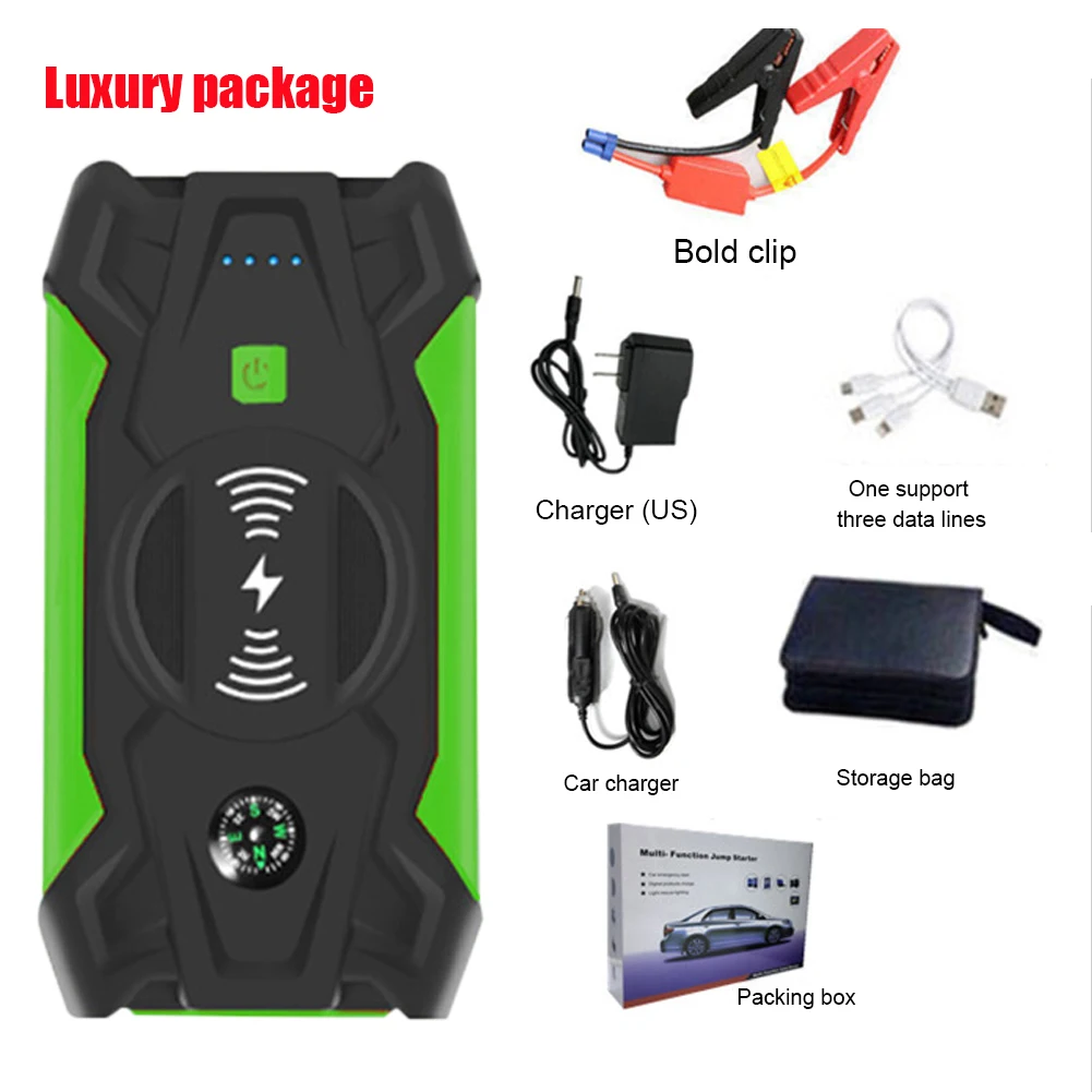 28000mAh Car Jump Starter Portable Emergency 12V Auto Battery Booster 5V/1A USB Output Portable Wireless Charging LED
28000mAh Car Jump Starter Portable Emergency 12V Auto Battery Booster 5V/1A USB Output Portable Wireless Charging LED