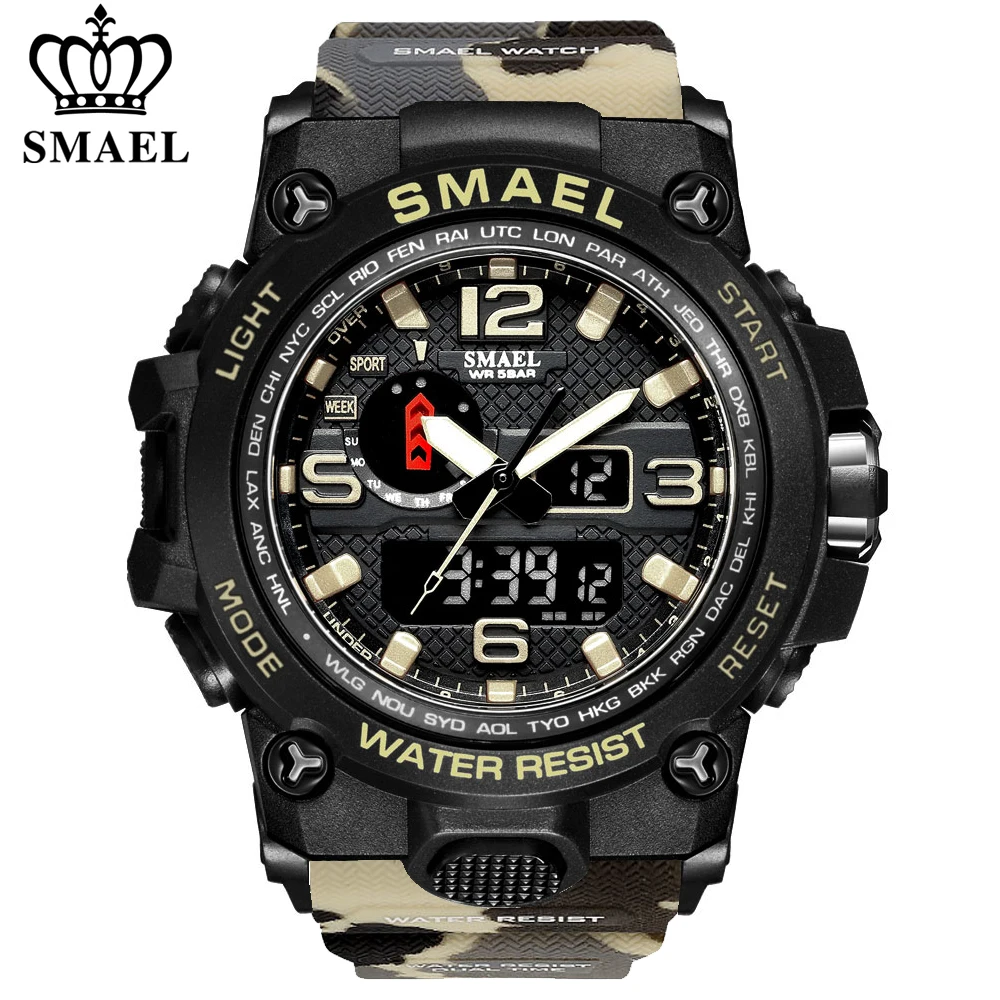 SMAEL Fashion Sport Watch Men Alarm Clock Camouflage Waterproof Week Display Men Watches Digital Watch relogio masculino 1545B
SMAEL Fashion Sport Watch Men Alarm Clock Camouflage Waterproof Week Display Men Watches Digital Watch relogio masculino 1545B