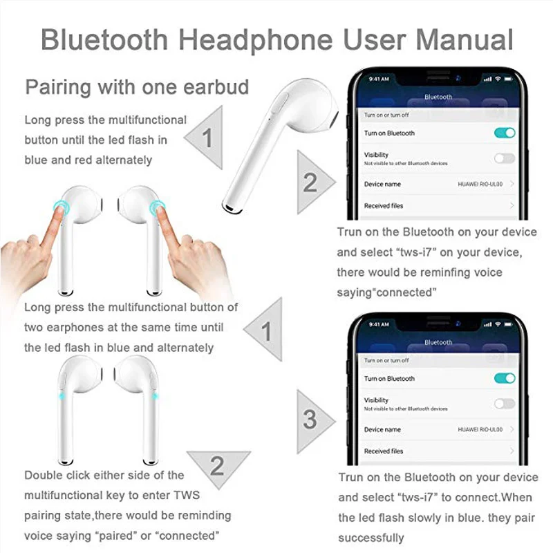Tws Headphones Bluetooth 5.0 Earphones Wireless Headsets Stereo Bass Earbuds In-ear Sport Waterproof Headphone Free Shipping
Tws Headphones Bluetooth 5.0 Earphones Wireless Headsets Stereo Bass Earbuds In-ear Sport Waterproof Headphone Free Shipping