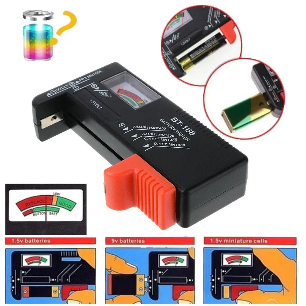 BT168 Portable Universal Digital Battery Tester Volt 9V Checker Multiple Button Battery Size For AA Checker Tester AAA S2D8
BT168 Portable Universal Digital Battery Tester Volt 9V Checker Multiple Button Battery Size For AA Checker Tester AAA S2D8