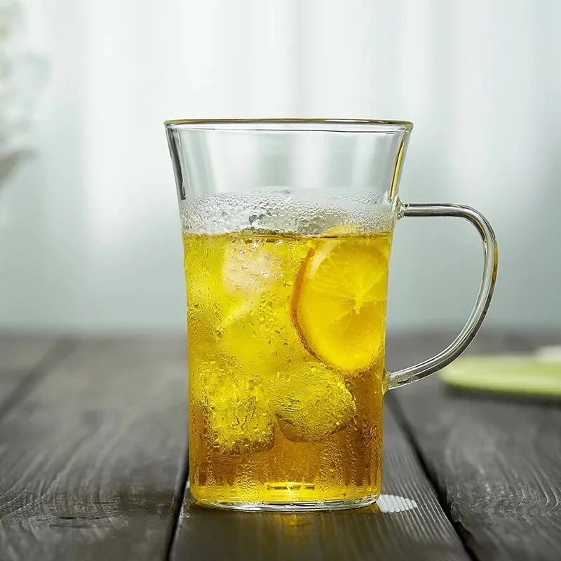 High borosilicate heat-resistant transparent glass green tea cup flower cup juice cup with handle glass water cup single cup 
High borosilicate heat-resistant transparent glass green tea cup flower cup juice cup with handle glass water cup single cup