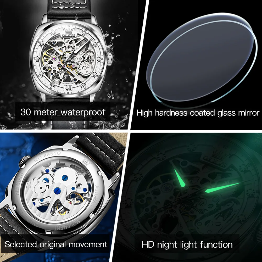 Men's Automatic Mechanical Wristwatch Hollow design waterproof leather watchband Individuality and Uniqueness Male Clock 
Men's Automatic Mechanical Wristwatch Hollow design waterproof leather watchband Individuality and Uniqueness Male Clock