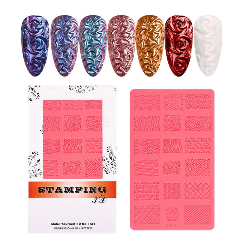 4Pcs/Set Stencil Silicone Mold Nail Templates on Nails 3D Stamping Nail Art Tools Nails Accessories Tool Plates Stamp For Design
4Pcs/Set Stencil Silicone Mold Nail Templates on Nails 3D Stamping Nail Art Tools Nails Accessories Tool Plates Stamp For Design