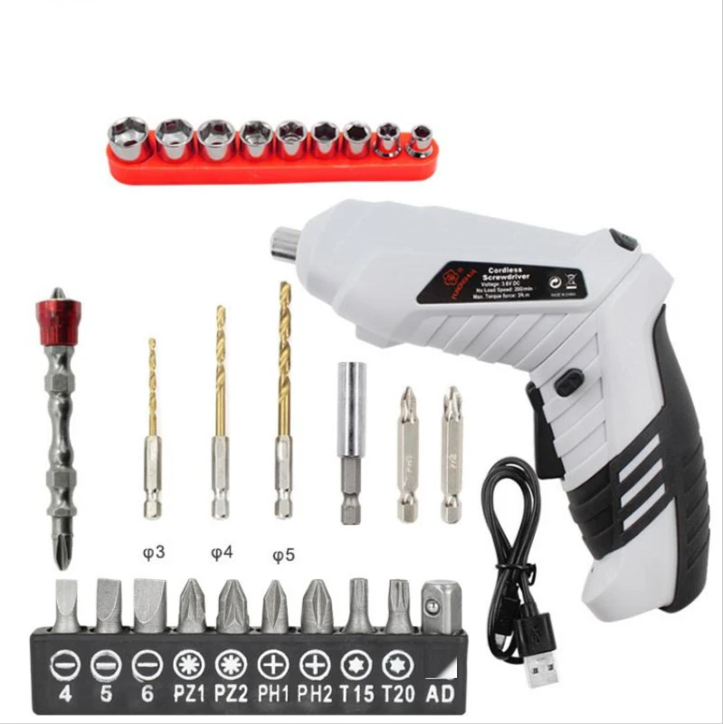 Mini Electric Screwdriver Set Rechargeable Lithium Electric Drill with Screwdriver Twist Drill Head 10 Piece Set
Mini Electric Screwdriver Set Rechargeable Lithium Electric Drill with Screwdriver Twist Drill Head 10 Piece Set