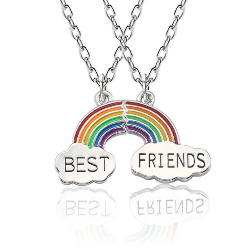 2Pcs/set Women Stitching Heart Rainbow Friendship Couple Necklace Best Friend One Pair Choker Jewelry
2Pcs/set Women Stitching Heart Rainbow Friendship Couple Necklace Best Friend One Pair Choker Jewelry