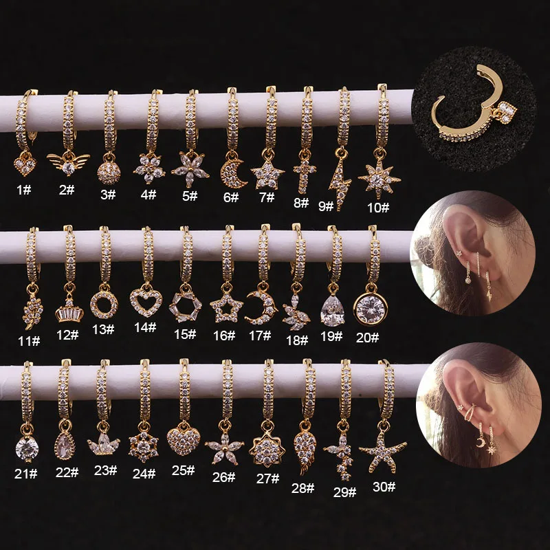 30 Styles 1Pc Hoop With Small Cz Dangle Drop Earrings 2020 New Heart Moon Star Dainty Tiny Earrings Lobe Ear Piercing Jewelry
30 Styles 1Pc Hoop With Small Cz Dangle Drop Earrings 2020 New Heart Moon Star Dainty Tiny Earrings Lobe Ear Piercing Jewelry