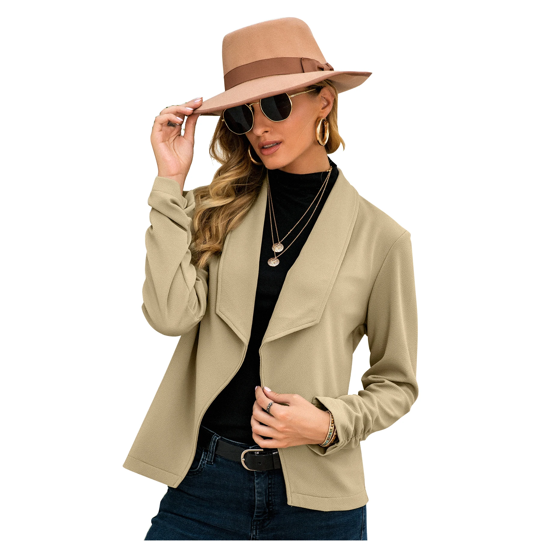 2020 New Arrival Casual Blazer Womens Fashion Solid Buttons Blazers Coats Office Ladies Collar Slim Coat For Female Outerwear
2020 New Arrival Casual Blazer Womens Fashion Solid Buttons Blazers Coats Office Ladies Collar Slim Coat For Female Outerwear