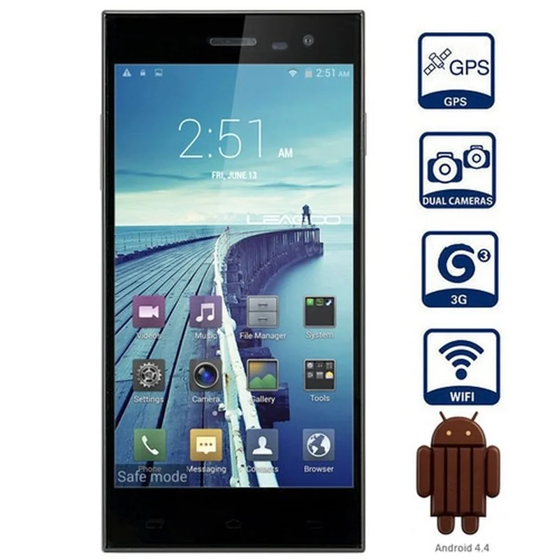 

LEAGOO Lead 1 3G SmartPhone 5.5 inch HD IPS Screen 1GB RAM 8GB ROM MTK6582 Quad Core 1.3GHz Android 4.4 GPS 13.0MP Camera
