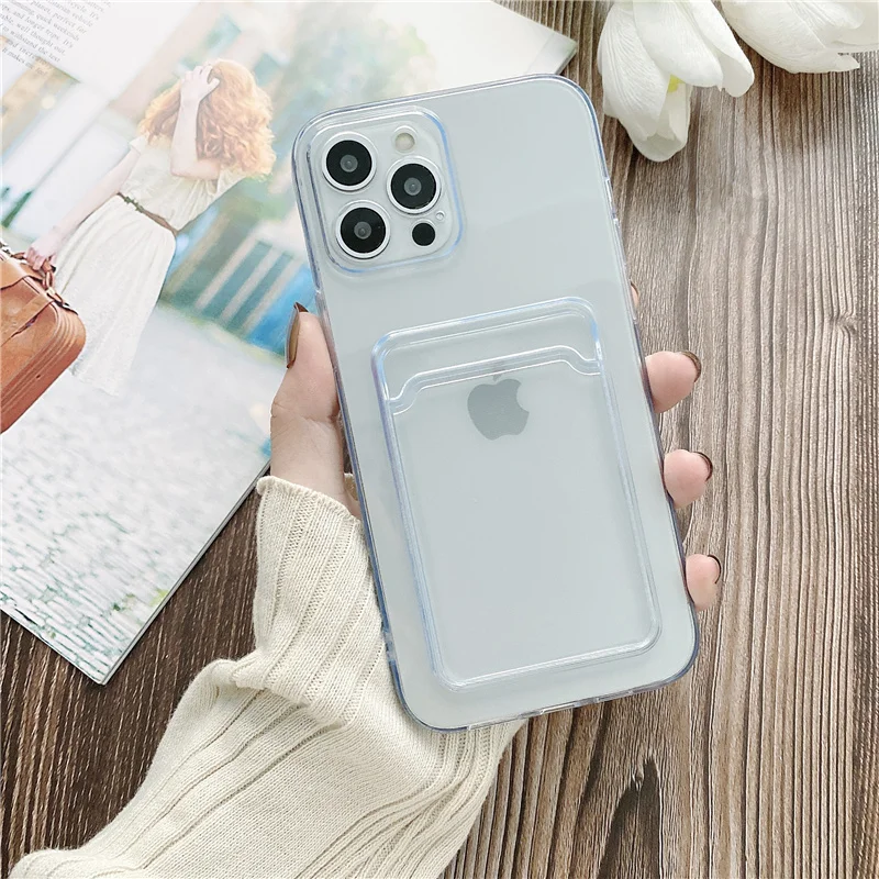 Crystal Clear Wallet Phone Case for iPhone 12 11 SE2 7 8 Plus XR 12 mini XS Max XS X 12 Pro Max Silicone Case with Card Bag
Crystal Clear Wallet Phone Case for iPhone 12 11 SE2 7 8 Plus XR 12 mini XS Max XS X 12 Pro Max Silicone Case with Card Bag