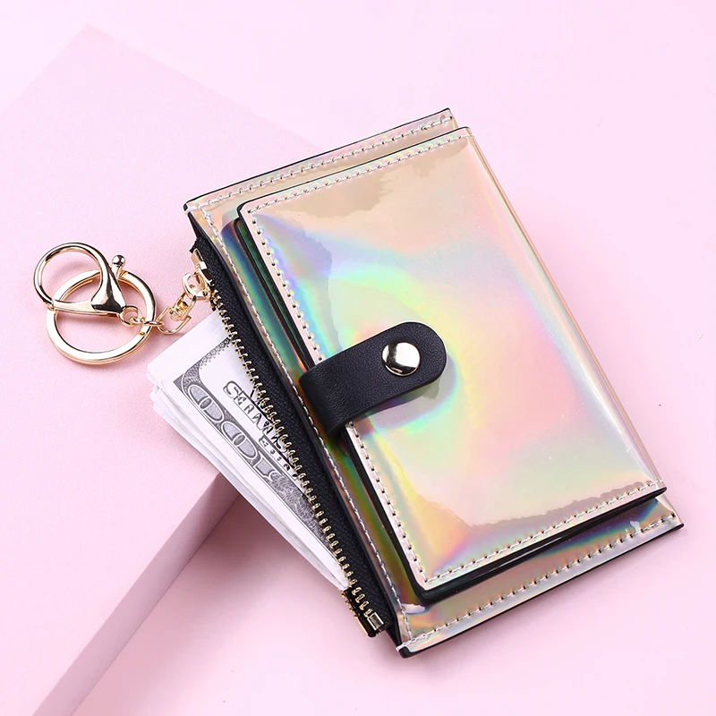 2021 New Laser Women Wallets Fashion Keychain Zipper Coin Purse Mini Small Money Bag Credit Card Holder 
2021 New Laser Women Wallets Fashion Keychain Zipper Coin Purse Mini Small Money Bag Credit Card Holder