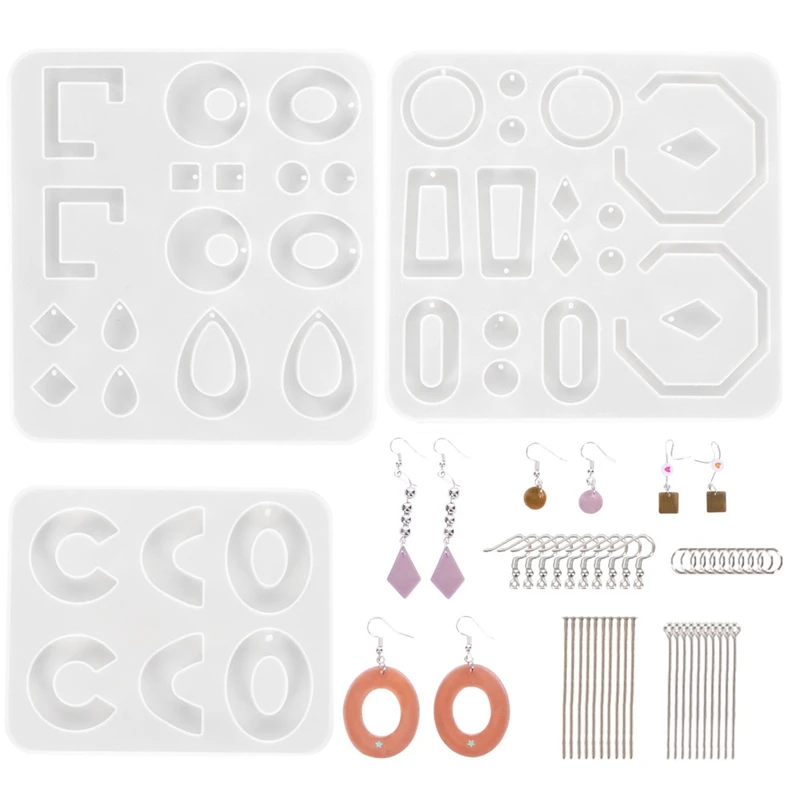 Resin Jewelry Molds, Resin Molds for Earring Resin Molds Earring Making Kit with Earring Hooks, Jump Rings, Eye Pins
Resin Jewelry Molds, Resin Molds for Earring Resin Molds Earring Making Kit with Earring Hooks, Jump Rings, Eye Pins