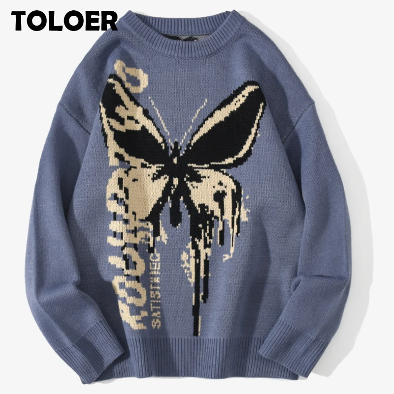 Hip Hop Knitwear Mens Sweaters 2022 Harajuku Fashion Butterfly Male Loose Tops Casual Streetwear Autumn Winter Pullover Sweaters
Hip Hop Knitwear Mens Sweaters 2022 Harajuku Fashion Butterfly Male Loose Tops Casual Streetwear Autumn Winter Pullover Sweaters