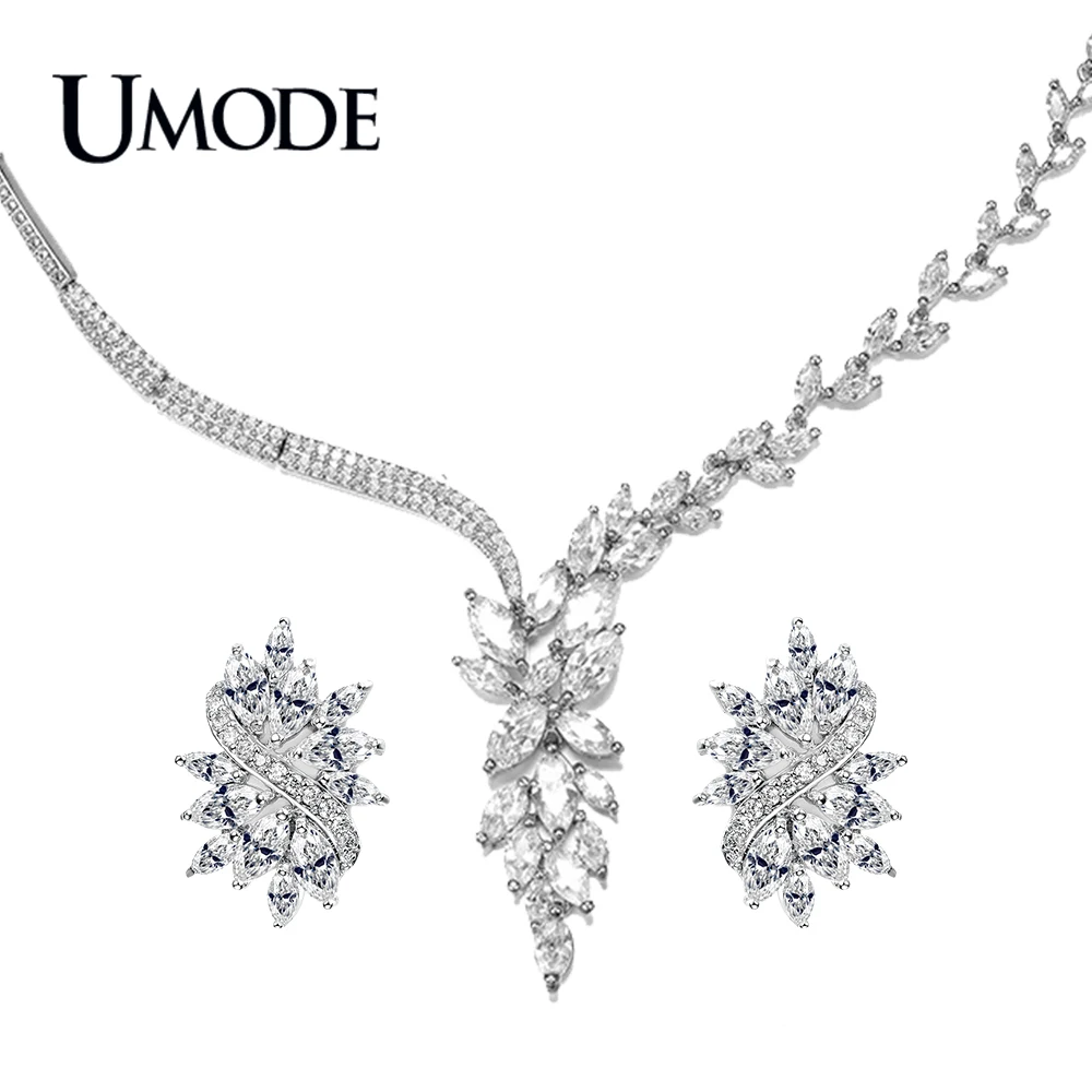 UMODE Luxury Jewelry Sets White Gold Color Marquise Cut AAA CZ Flower Earrings & Necklace For Women Bijoux AUS0017
UMODE Luxury Jewelry Sets White Gold Color Marquise Cut AAA CZ Flower Earrings & Necklace For Women Bijoux AUS0017