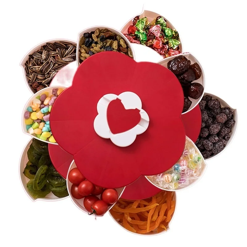 2021NEW Petal-Shape Rotating Candy Box Snack Nut Box Flower Candy Fruit Plate Food Storage Case Two-deck Dried Fruit Storage
2021NEW Petal-Shape Rotating Candy Box Snack Nut Box Flower Candy Fruit Plate Food Storage Case Two-deck Dried Fruit Storage
