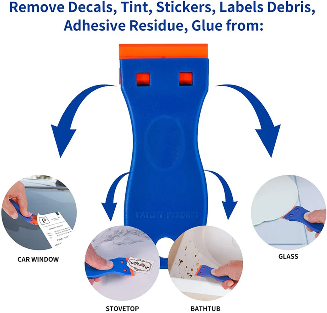 Plastic razor, scraper, 2 scraper tools, with 60 plastic blades, cleaning scraper to remove stickers, decals, labels, paint
Plastic razor, scraper, 2 scraper tools, with 60 plastic blades, cleaning scraper to remove stickers, decals, labels, paint