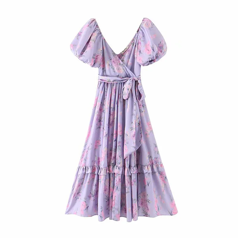 YNZZU Floral Print Purple Elegant Maxi Dress Women 2002 Summer Puff Sleeve Ruffles Wrap Sexy V Neck Female Long Dresses AD449
YNZZU Floral Print Purple Elegant Maxi Dress Women 2002 Summer Puff Sleeve Ruffles Wrap Sexy V Neck Female Long Dresses AD449