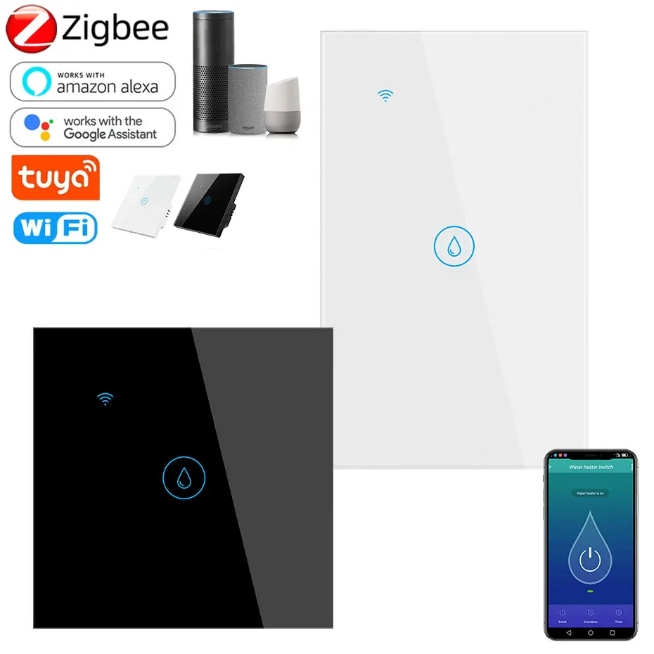 Zigbee WiFi Smart Water Heater Switch 110V 220V Boiler Switch EU US standard Tuya Smart Life Aelxa Echo Google Home
Zigbee WiFi Smart Water Heater Switch 110V 220V Boiler Switch EU US standard Tuya Smart Life Aelxa Echo Google Home