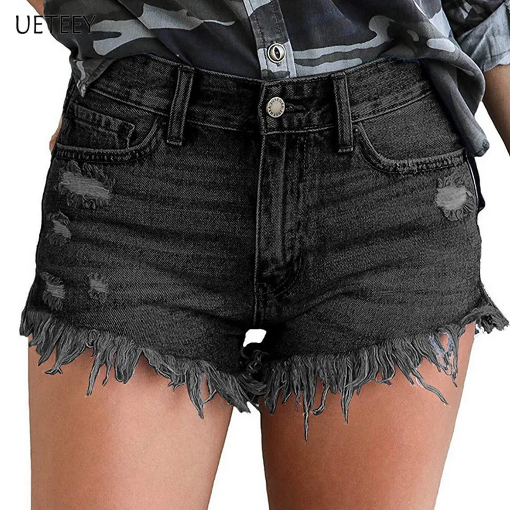 2021 summer sexy pierced tassel ladies high elastic denim shorts with button pockets
2021 summer sexy pierced tassel ladies high elastic denim shorts with button pockets