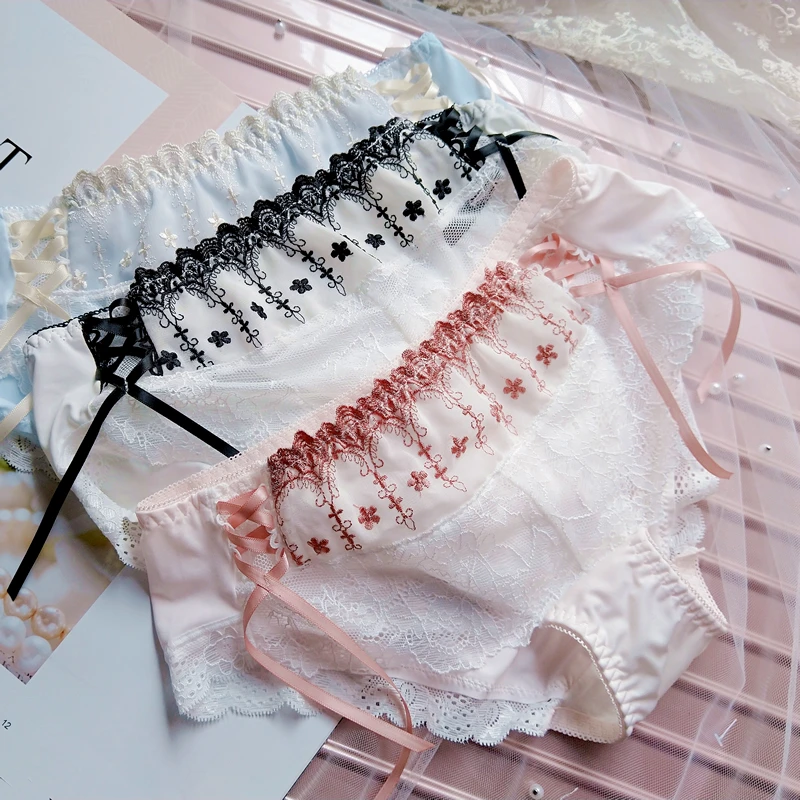 Японское милое нижнее белье для девочек из молочного шелка с вышивкой и двойной лентой, кружевное нижнее белье со средней талией для девоче...
Японское милое нижнее белье для девочек из молочного шелка с вышивкой и двойной лентой, кружевное нижнее белье со средней талией для девоче...
