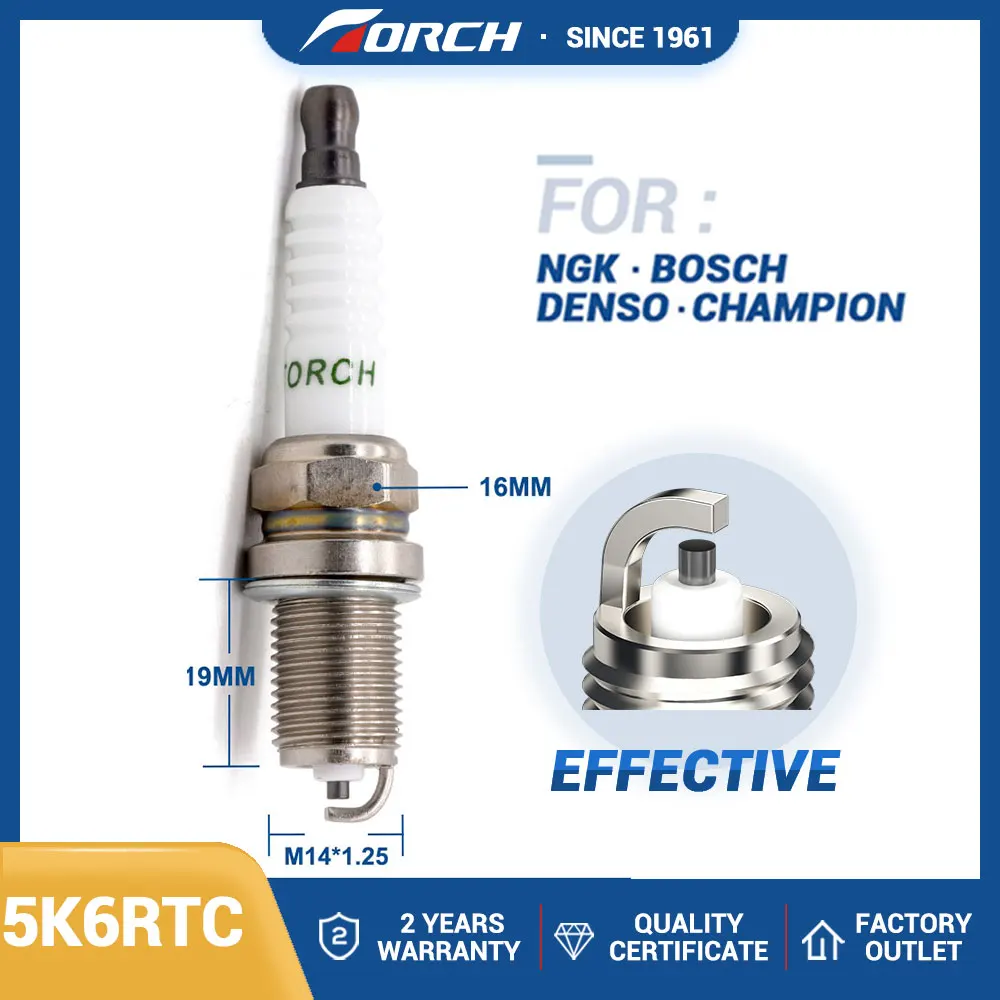 1PK Original China Spark Plugs TORCH 5K6RTC Replace for Candles for NGK BCPR6ES, CS6 S100, CS6S100, ZFR5F Motor 
1PK Original China Spark Plugs TORCH 5K6RTC Replace for Candles for NGK BCPR6ES, CS6 S100, CS6S100, ZFR5F Motor