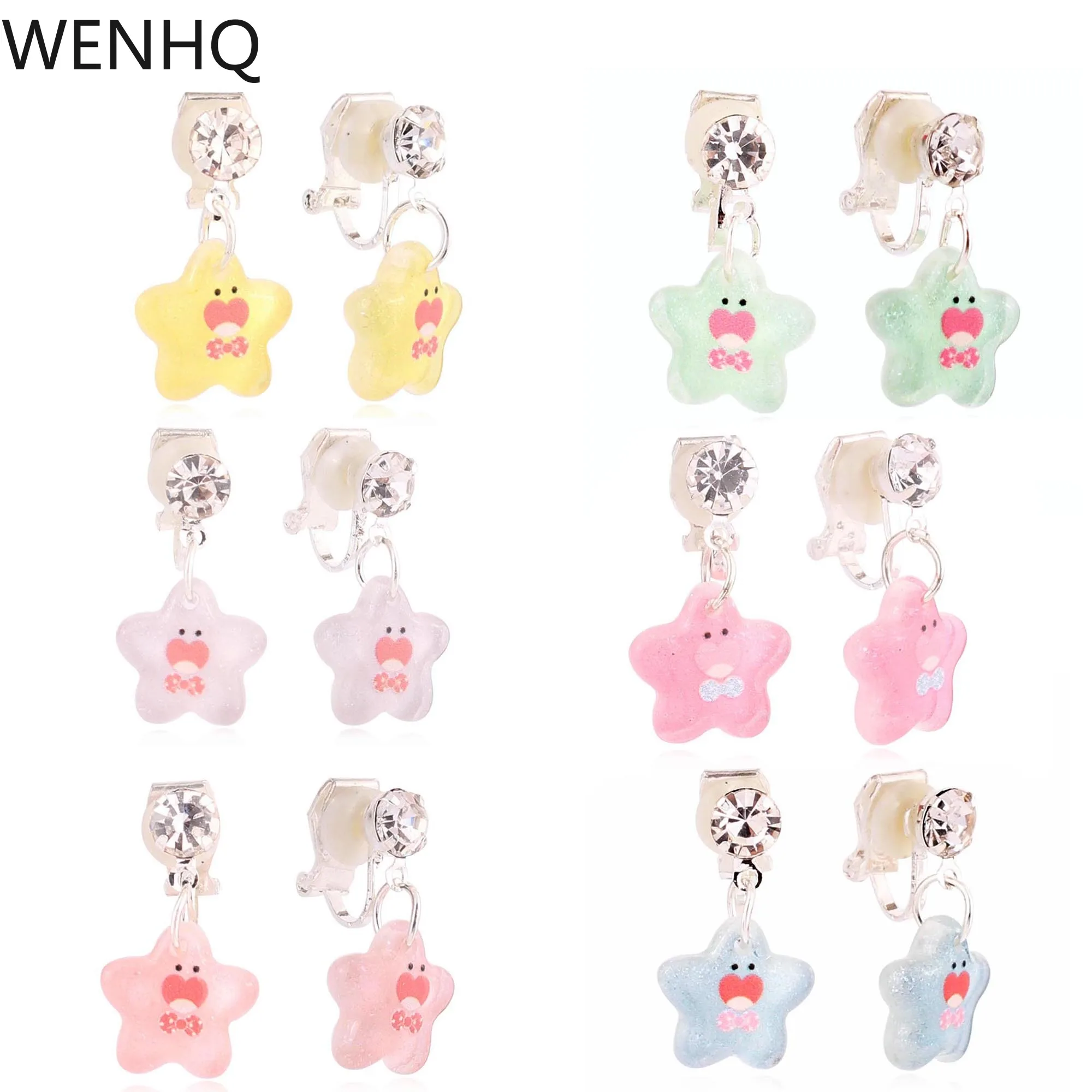 WENHQ New Arrival Cute Star Clip on Earrings for Women Girl Party Birthday Rhinestone Silver Plated Cartoon Small Cuff Earrings
WENHQ New Arrival Cute Star Clip on Earrings for Women Girl Party Birthday Rhinestone Silver Plated Cartoon Small Cuff Earrings