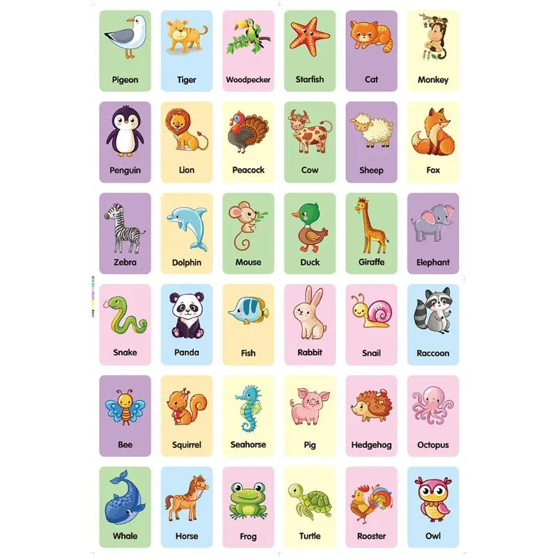 36pcs Children Recognition Shape Animal Color Teaching Card Learning Toy Gifts D2TC
36pcs Children Recognition Shape Animal Color Teaching Card Learning Toy Gifts D2TC
