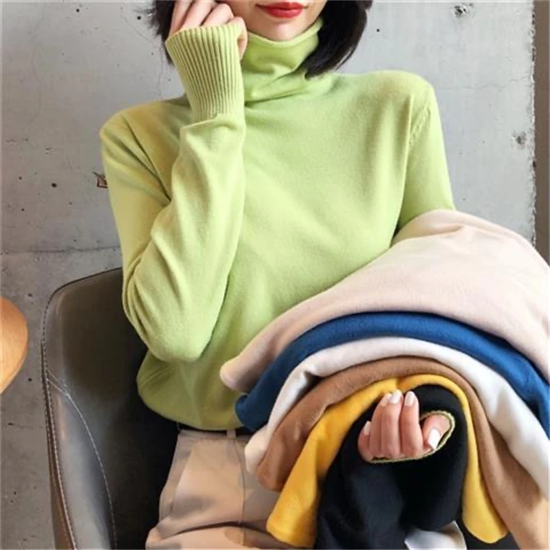 Green High Elasticity Turtlenec Long Sleeve Pullover Women Sweater Jumper Women Knit Top Autumn Winter Lady Casual Loose Sweater
Green High Elasticity Turtlenec Long Sleeve Pullover Women Sweater Jumper Women Knit Top Autumn Winter Lady Casual Loose Sweater