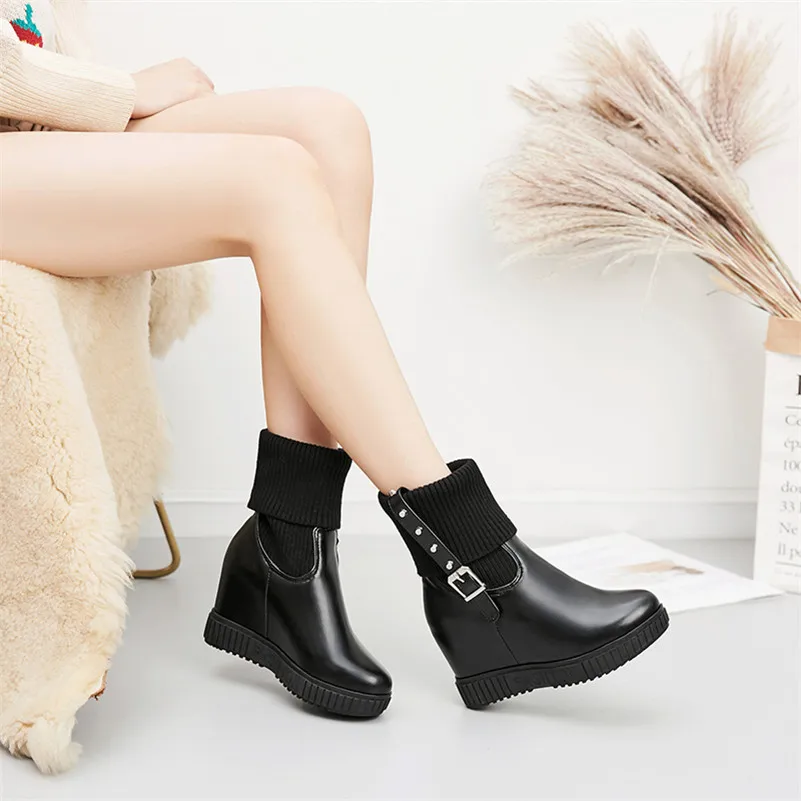 Meotina Winter Ankle Boots Women Buckle Height Increasing Heel Short Boots Slip on Super High Heel Shoes Lady Autumn Size 33-43
Meotina Winter Ankle Boots Women Buckle Height Increasing Heel Short Boots Slip on Super High Heel Shoes Lady Autumn Size 33-43