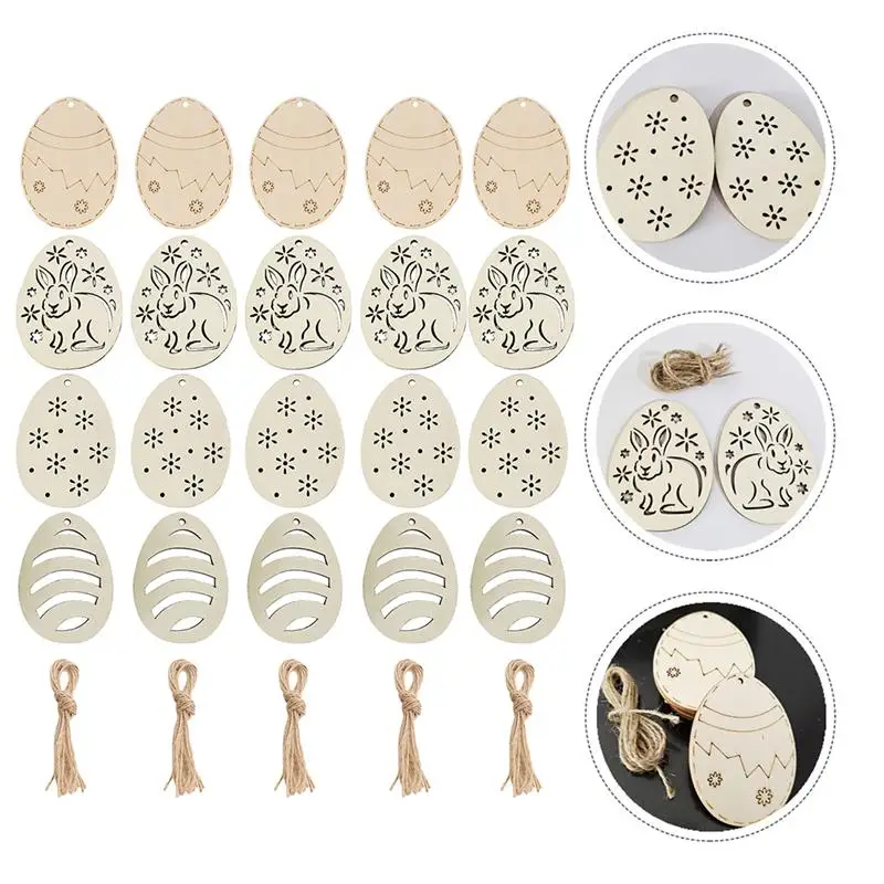 40Pcs DIY Wood Egg Cutouts Easter Wood Handmade Crafts Hanging Ornaments
40Pcs DIY Wood Egg Cutouts Easter Wood Handmade Crafts Hanging Ornaments