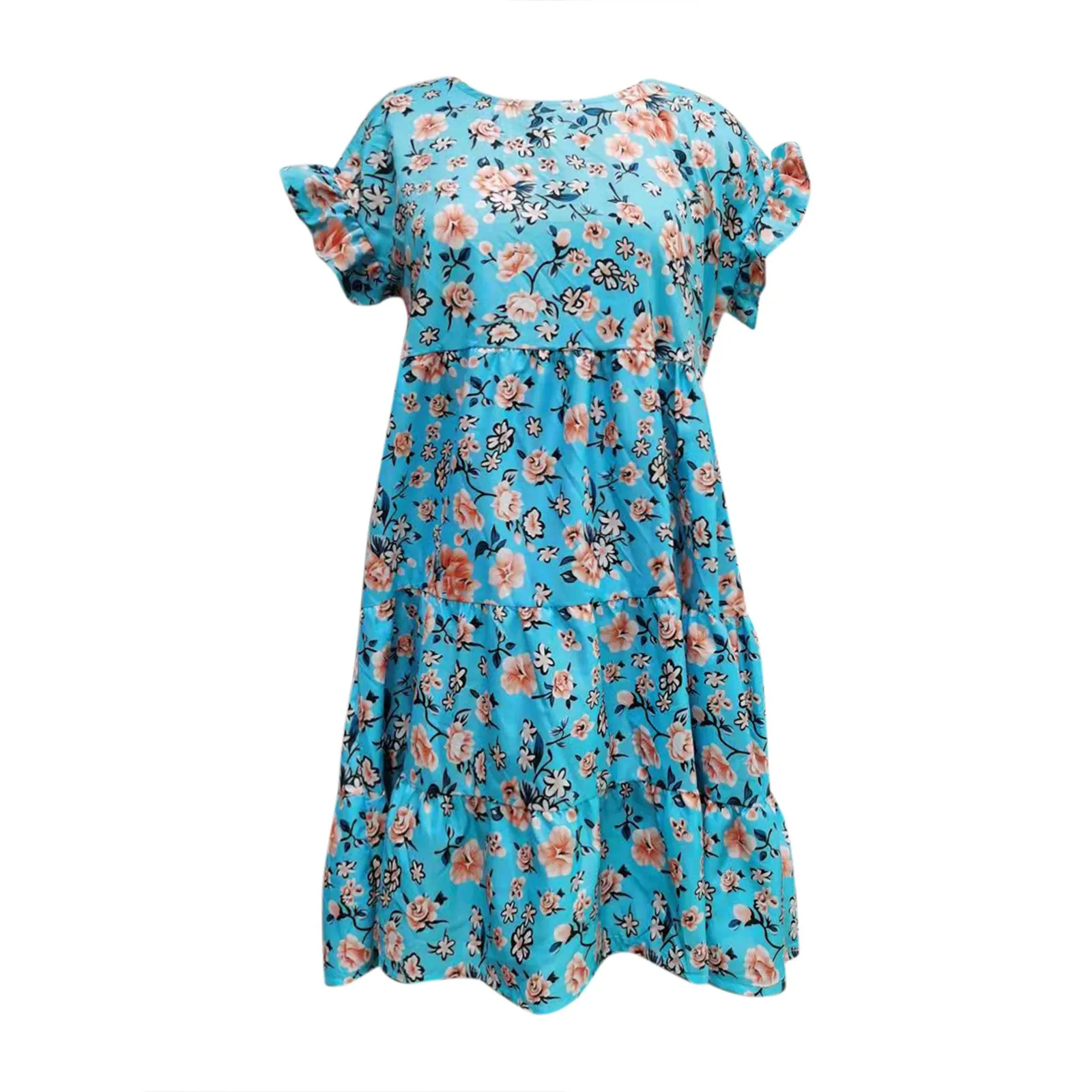 Summer Women's Casual Floral Print Dress 2021 Boho Short Sleeve Woman Fashion Female Loose Ruffles Mini Dresses For Robe Femme 
Summer Women's Casual Floral Print Dress 2021 Boho Short Sleeve Woman Fashion Female Loose Ruffles Mini Dresses For Robe Femme