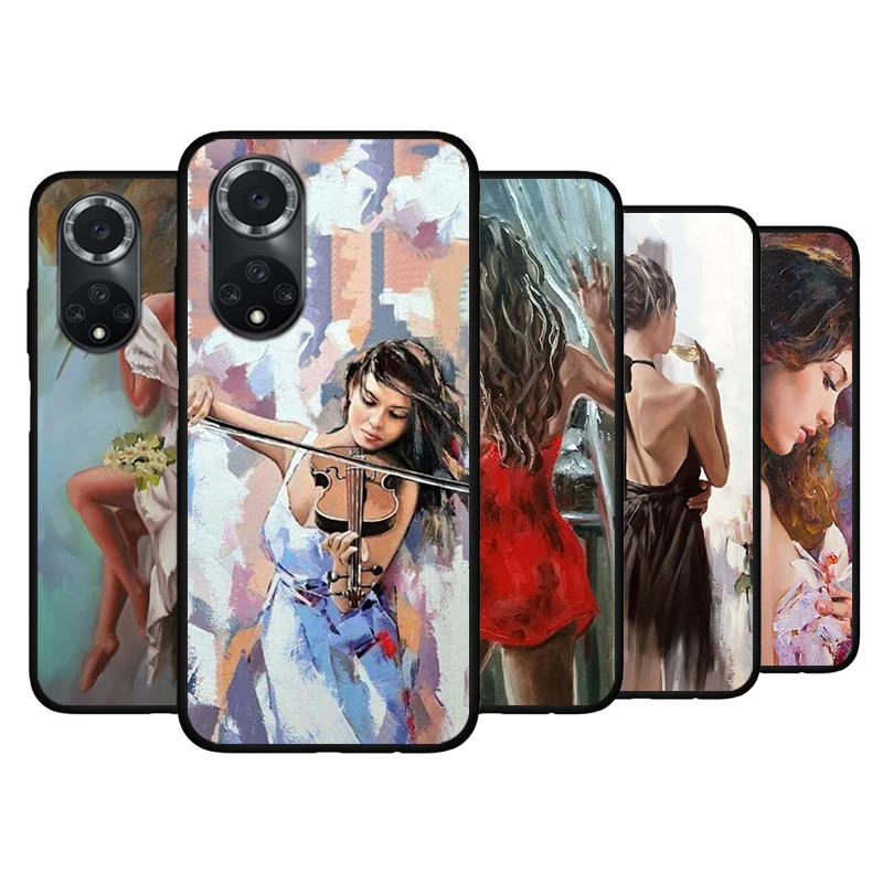 Silicone Cover Oil Painting Woman Girl For Huawei Nova 9 8 7 6 SE 5T 8i 7i 5Z 5 4 4E 3 3i 3E Pro Phone Case Coque
Silicone Cover Oil Painting Woman Girl For Huawei Nova 9 8 7 6 SE 5T 8i 7i 5Z 5 4 4E 3 3i 3E Pro Phone Case Coque