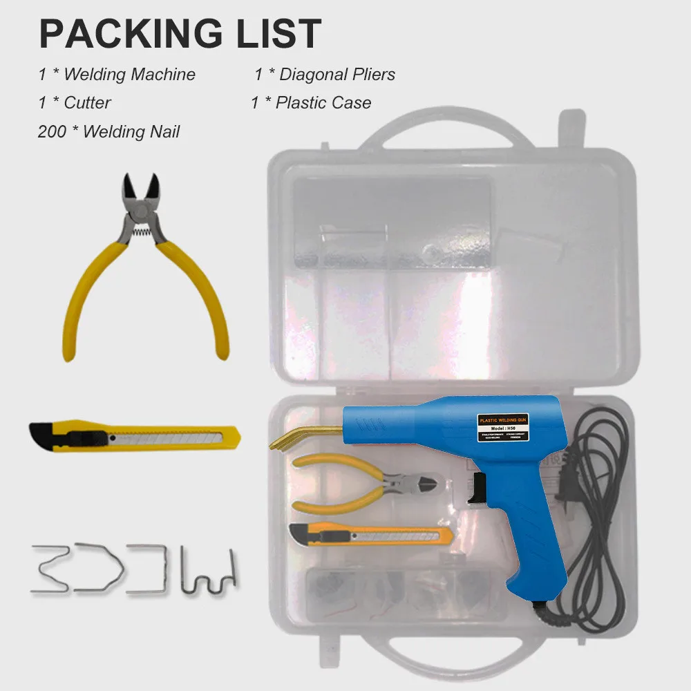 Hot Stapler Plastic Welding Car Bumper Fairing Repair WelderGun Kit 200 Staples Plastic Welding Machine
Hot Stapler Plastic Welding Car Bumper Fairing Repair WelderGun Kit 200 Staples Plastic Welding Machine